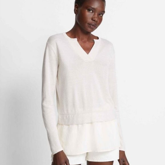 ✨Club Monaco V-neck Layered Sweater Sz XS - Picture 1 of 4